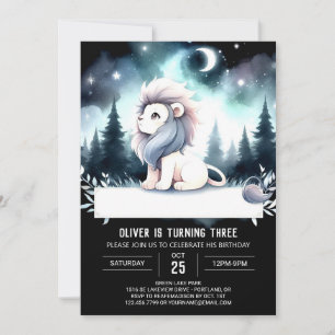 Dreamy Boho Lion Birthday Einladung