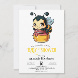 Dreamy Bumble Bee Baby Dusche Einladung