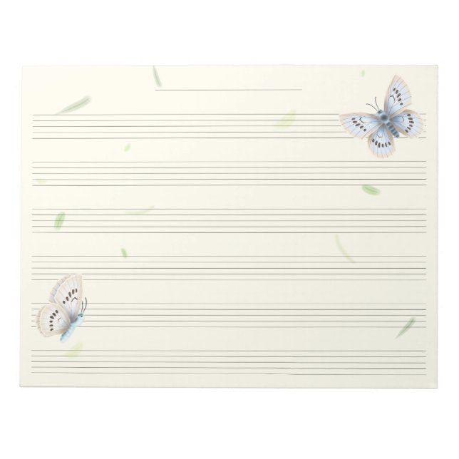 Dreamy Butterflies Music Manuscript Paper Musician Notizblock (Vorderseite)