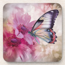 Dreamy Butterfly mit rosafarbenen Blume