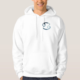 Dreamy Cancer Calm - Silver & White Oceanic Art Hoodie