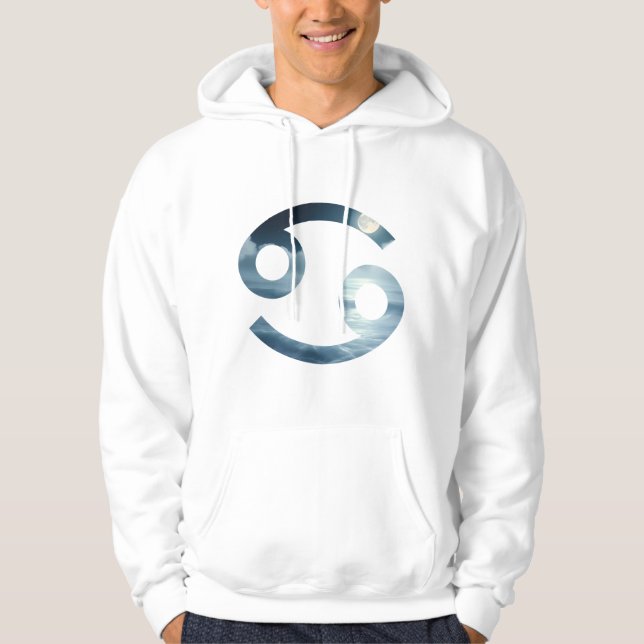 Dreamy Cancer Calm - Silver & White Oceanic Art Hoodie (Vorderseite)