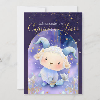 Dreamy Capricorn Starry Night Birthday Einladung