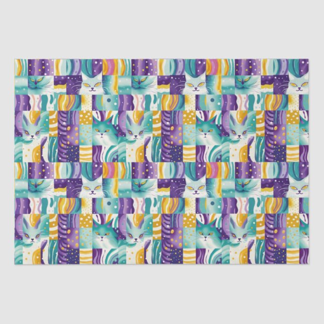Dreamy Cat Mosaic Seidenpapier (Vorderseite)