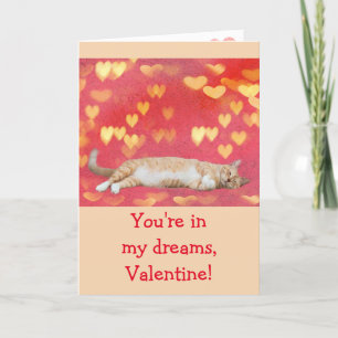 Dreamy Cat Valentine's Day Card Feiertagskarte