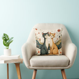 Dreamy Cats Throw Pillow Kissen