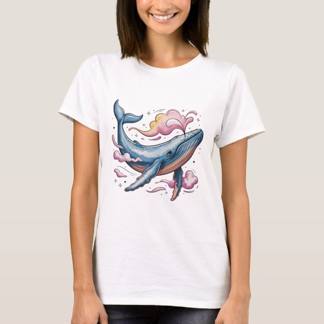 Dreamy Celestial Whale T-Shirt (Vorderseite)
