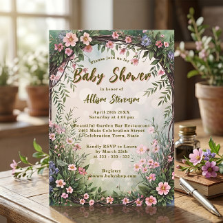 Dreamy Charming Spring Garden Party Baby Shower Einladung