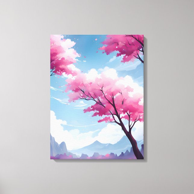 Dreamy Cherry Blossoms Leinwand Kunst (Vorderseite)