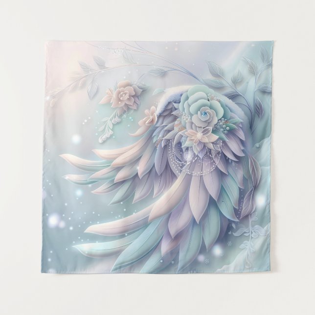 Dreamy Christmas Angel Wings Tapestry Wandteppich (Vorderseite)
