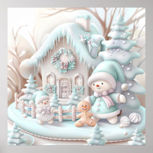 Dreamy Christmas Gingerbread House Poster