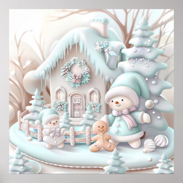 Dreamy Christmas Gingerbread House Poster (Vorne)