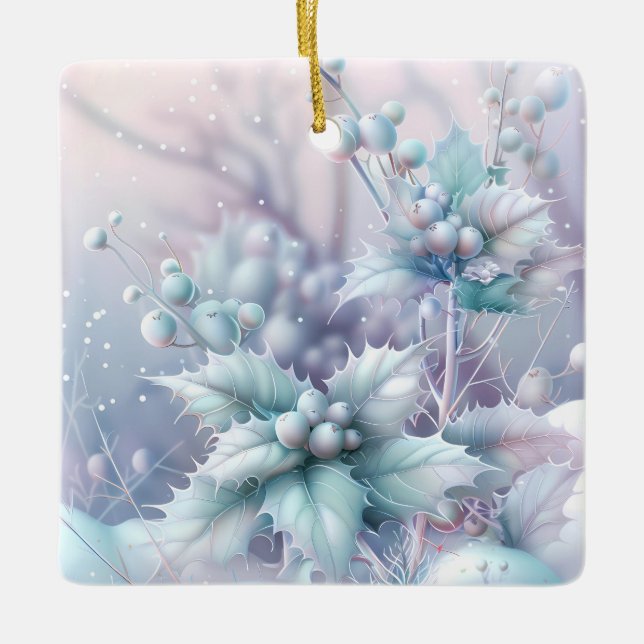 Dreamy Christmas Holly Ornament (Vorderseite)