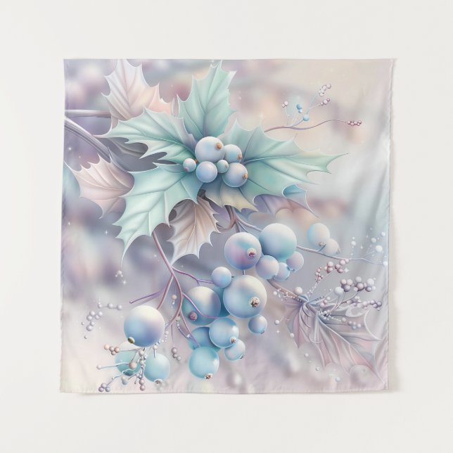 Dreamy Christmas Holly Tapestry Wandteppich (Vorderseite)