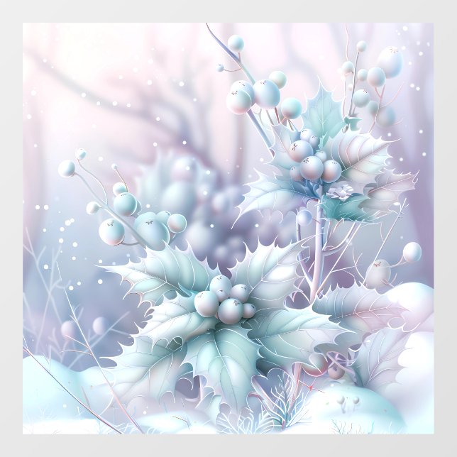 Dreamy Christmas Holly Window Cling Fensteraufkleber (Blatt)