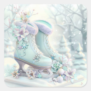 Dreamy Christmas Ice Skate Sticker