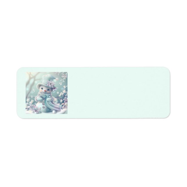 Dreamy Christmas Snowman Address Labels (Vorne)