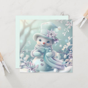 Dreamy Christmas Snowman Grußkarte