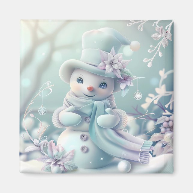 Dreamy Christmas Snowman Magnet (Vorne)