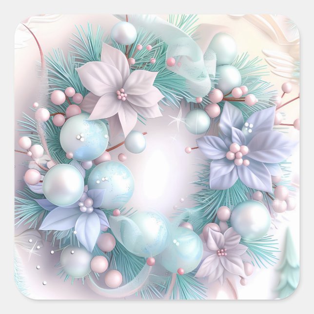 Dreamy Christmas Wreath Sticker (Vorderseite)