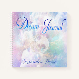 Dreamy Clouds and Stars Dream Journal Personalisie Notizbuch