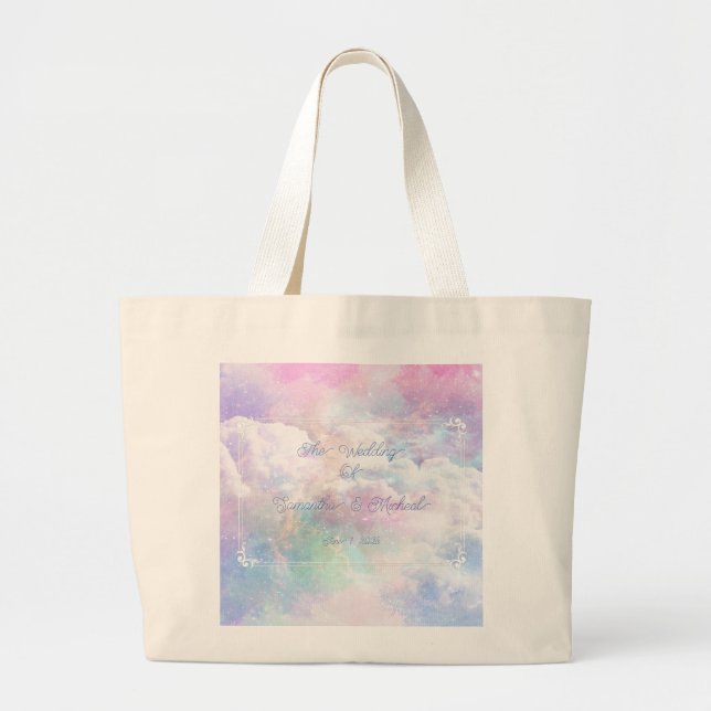 Dreamy Clouds and Stars Wedding Jumbo Stoffbeutel (Vorne)