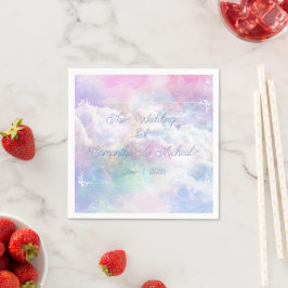 Dreamy Clouds and Stars Wedding Serviette