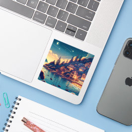 Dreamy Coastal Night Aufkleber