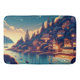 Dreamy Coastal Night Badematte