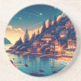 Dreamy Coastal Night Getränkeuntersetzer