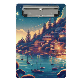 Dreamy Coastal Night Mini Klemmbrett