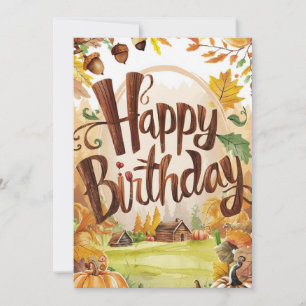 Dreamy Cosy Wunsche Herbst glücklich Geburtstag Karte