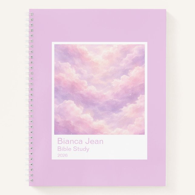 Dreamy Cotton Candy Cloudscape Photo Swatch Large Notizbuch (Vorderseite)