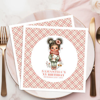 Dreamy Cute Fairy Flowers 5th Birthday Party  Serviette