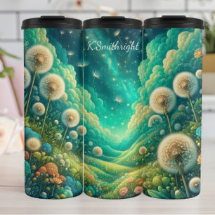 Dreamy Dandelion Meadow Cosmic Night Thermosbecher