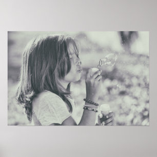 Dreamy Dandelion Moment - Schwarz & Weiß Poster