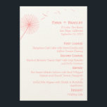 Dreamy Dandelion Wedding Menu Card - Rose Pink Menükarte<br><div class="desc">Genießen Sie die Schönheit der Natur mit dieser unwiderstehlich delikaten Hochzeitskollektion von Dreamy Dandelion. Ideal für Hochzeiten im Frühjahr oder Sommer. Auch in anderen Farben erhältlich. Matching-Komponenten verfügbar auf berryberrysüß.com</div>