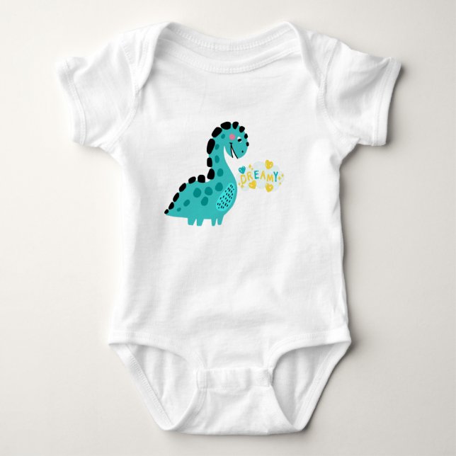 Dreamy Dinosaur Baby Strampler (Vorderseite)