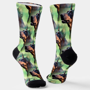 Dreamy Doberman Pinscher Face Painting Socken