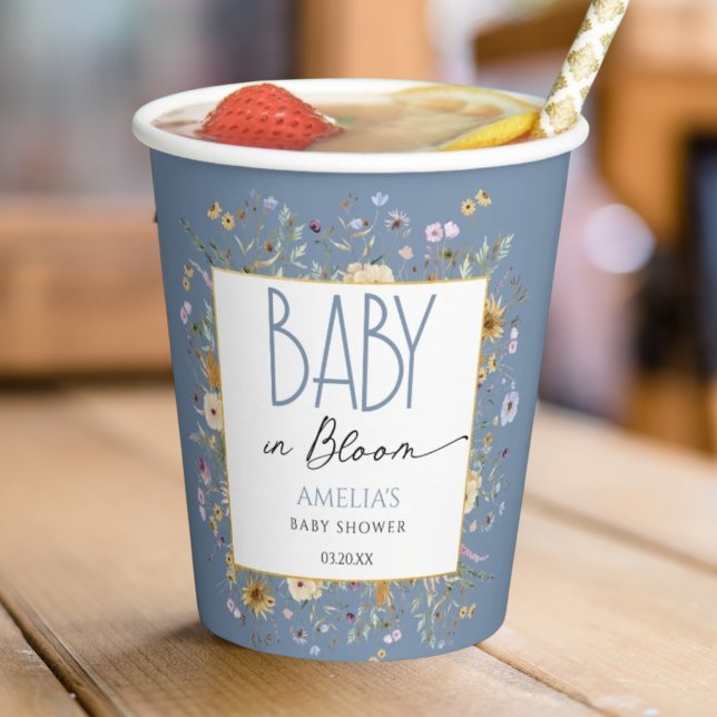 Dreamy Dusty Blue Baby Dusche Pappbecher (Von Creator hochgeladen)