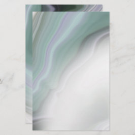 Dreamy Dusty Sage Agate Blank Stationery
