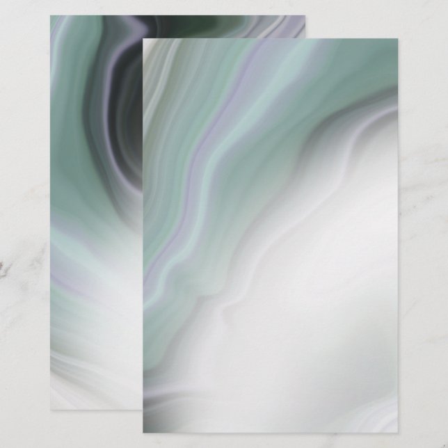 Dreamy Dusty Sage Agate Blank Stationery (Vorne/Hinten)