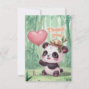 Dreamy Elegant Panda Dankeskarte