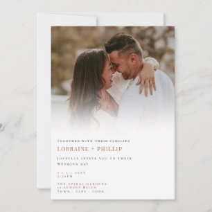 Dreamy Eleganter Gradient Foto Overlay Hochzeit Einladung