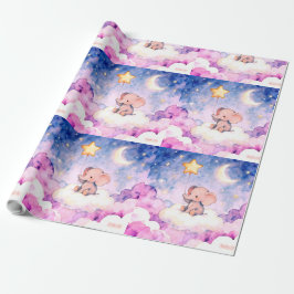 Dreamy elephant and stars giant wrapping roll geschenkpapier