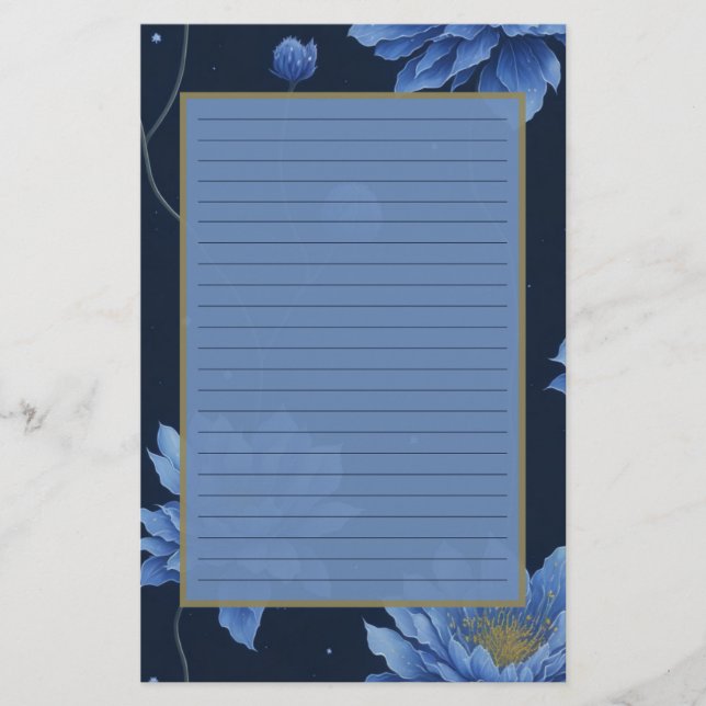 Dreamy Ethereal Watercolor Blume Notebook Briefpapier (Vorderseite)