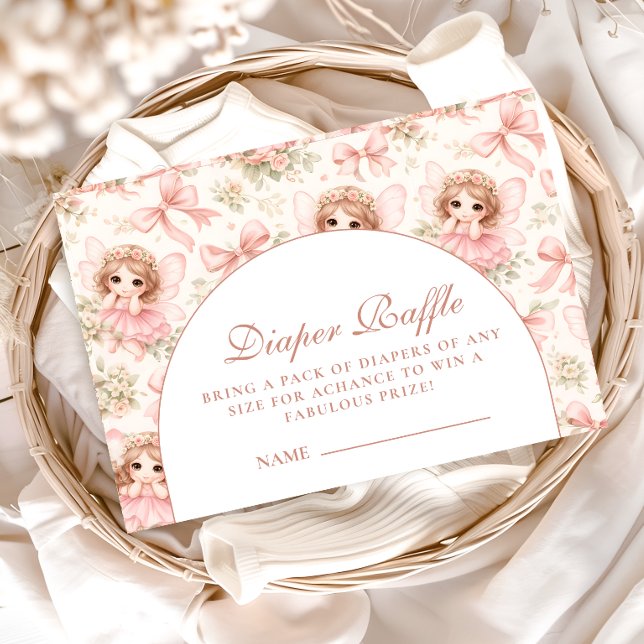 Dreamy Fairy Garden Baby Shower Diapper Raffle Begleitkarte (Von Creator hochgeladen)