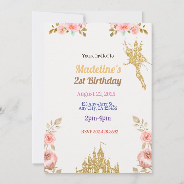 Dreamy Fairytale Castelgrande Einladung (Vorderseite)