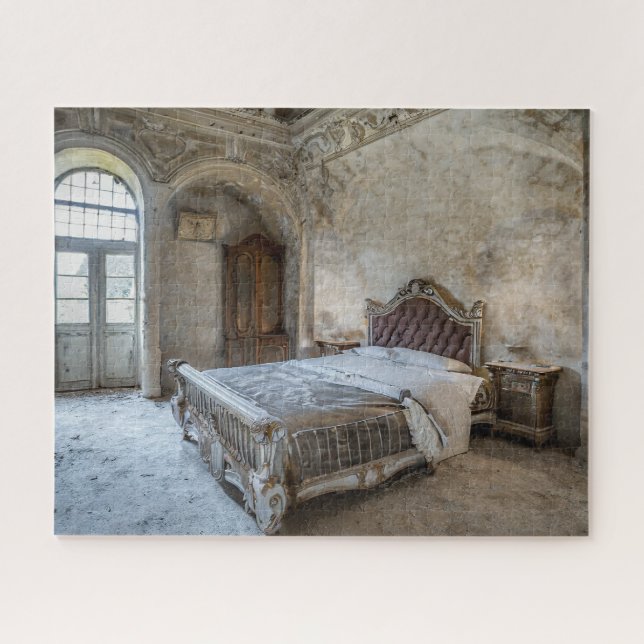Dreamy Fantasy Abandoned French Chateau Bedroom Puzzle (Horizontal)