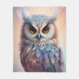 Dreamy Fantasy Owl Soft Pastellfarben Fleecedecke